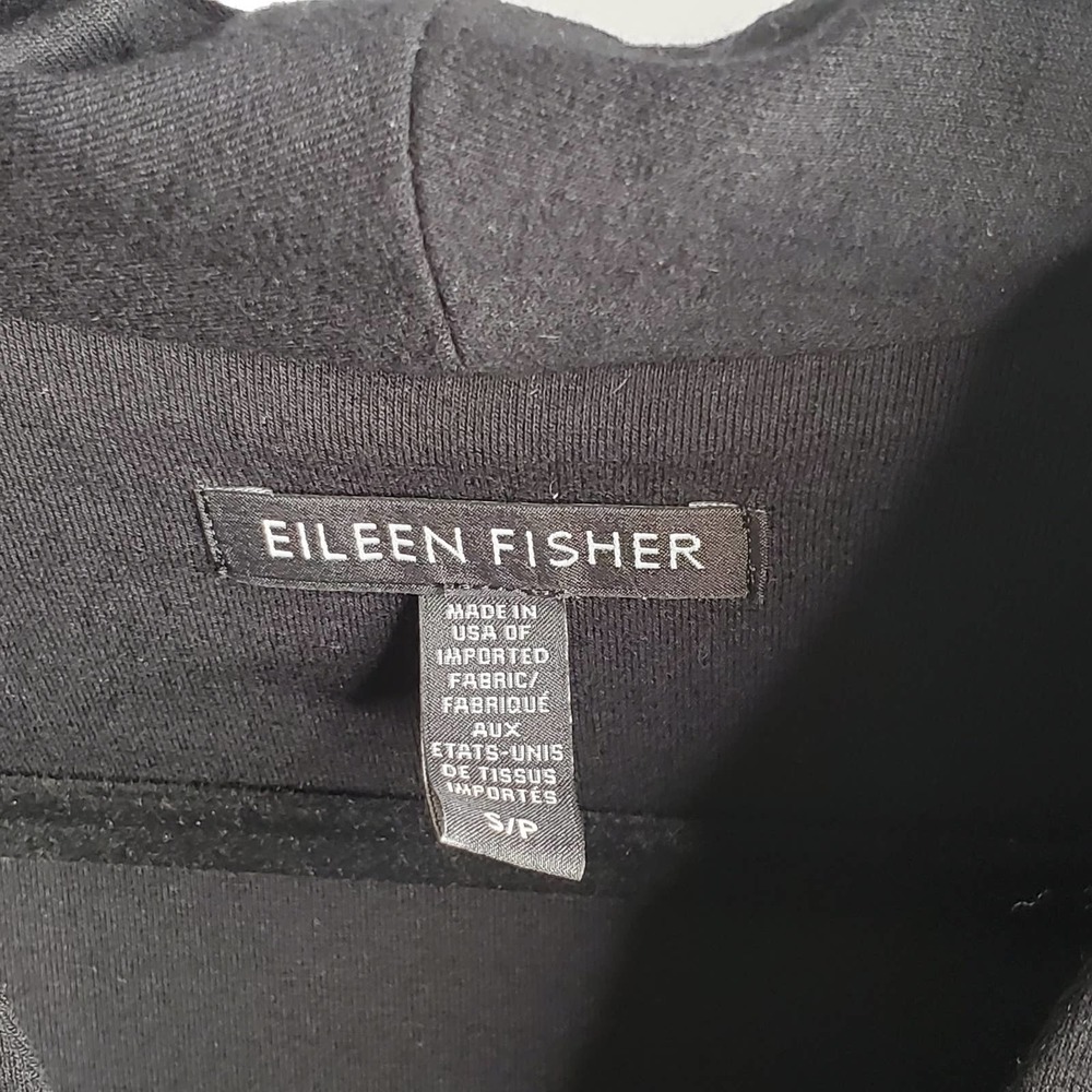EILEEN FISHER Solid Black V-Neck Sleeveless Dress Sz S - Picture 4 of 6